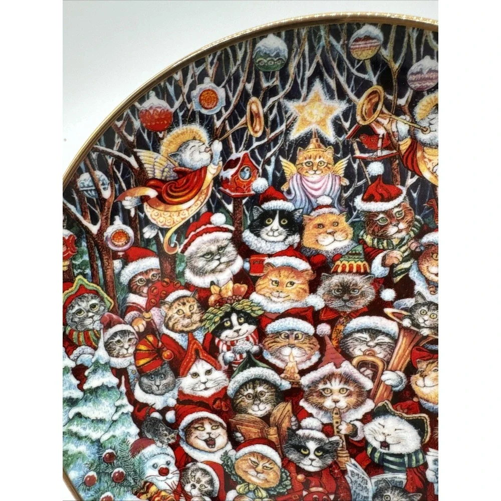 Santa Claws Franklin Mint Collectors Plate Bill‎ Bell Christmas Claus Cats Kitty